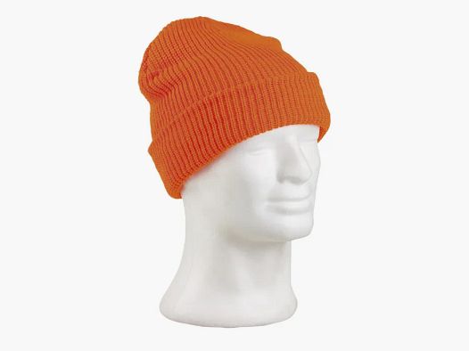 Rollstrickmütze Orange - Polyacryl - Unigröße