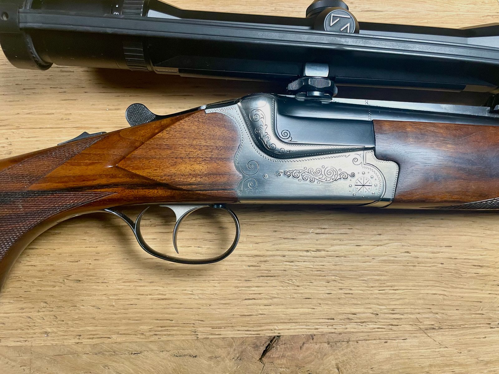 Bockdoppelbüchse Gebr. Merkel Suhl - Kaliber: 9,3x74R inkl ZF Zeiss Diavari ZM 2,5-10x48