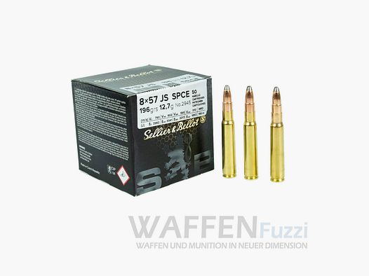 S&B 8x57 IS Częściowa powłoka 196grs 50 Strzałów