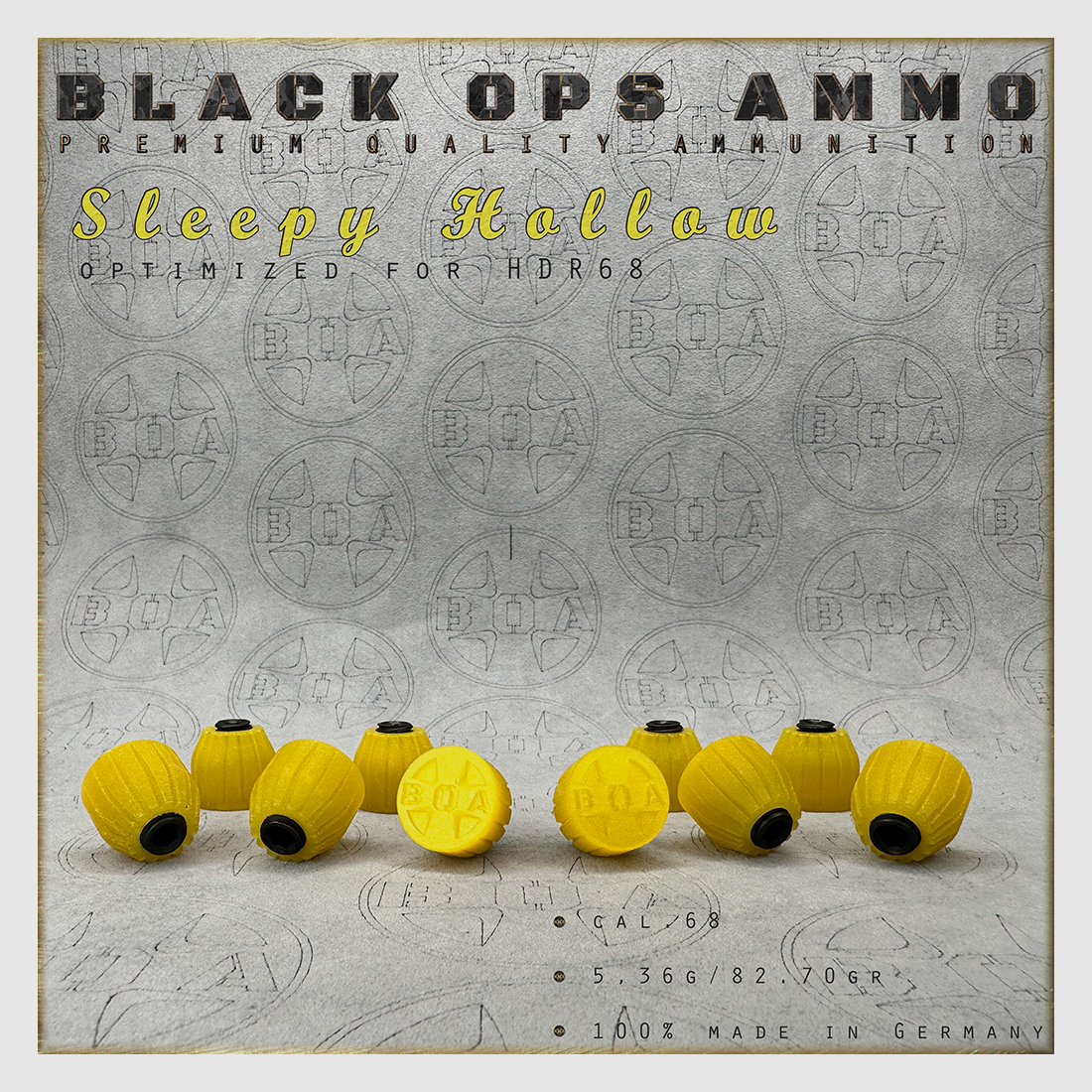 10x + 2 Sleepy Hollow BLACK OPS AMMO HDR 68 TR cal.68 Munition T4E Umarex HDR68 TR68