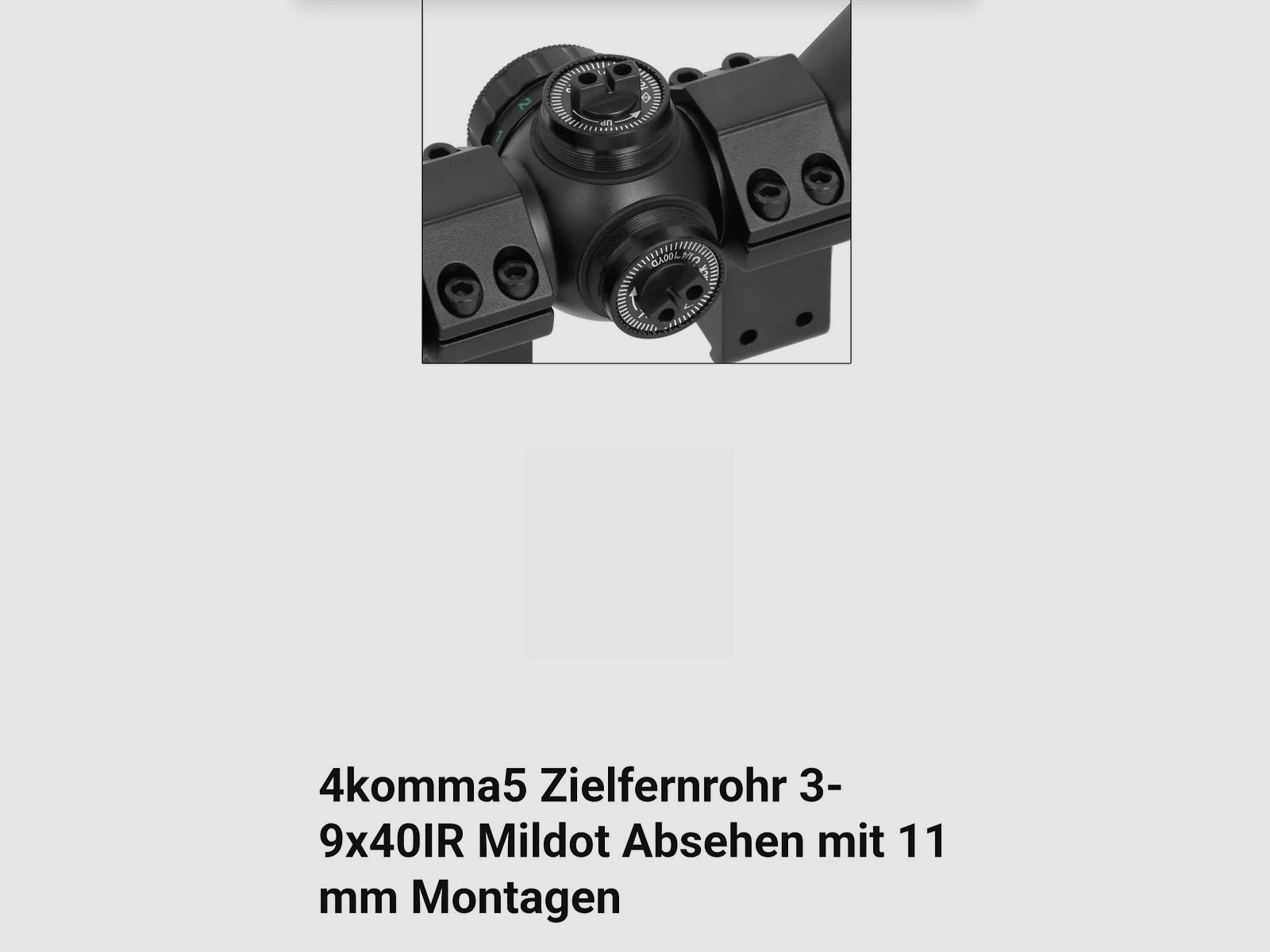 Zielfernrohr : 3-9 × 40 IR Mildot Absehen