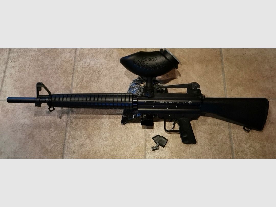 (VERSAND DEUTSCHLAND IM PREIS INKLUSIVE) Umarex M16-1 Cal.68 Paintball Markierer + Kugeln + Ersatzfeedneck