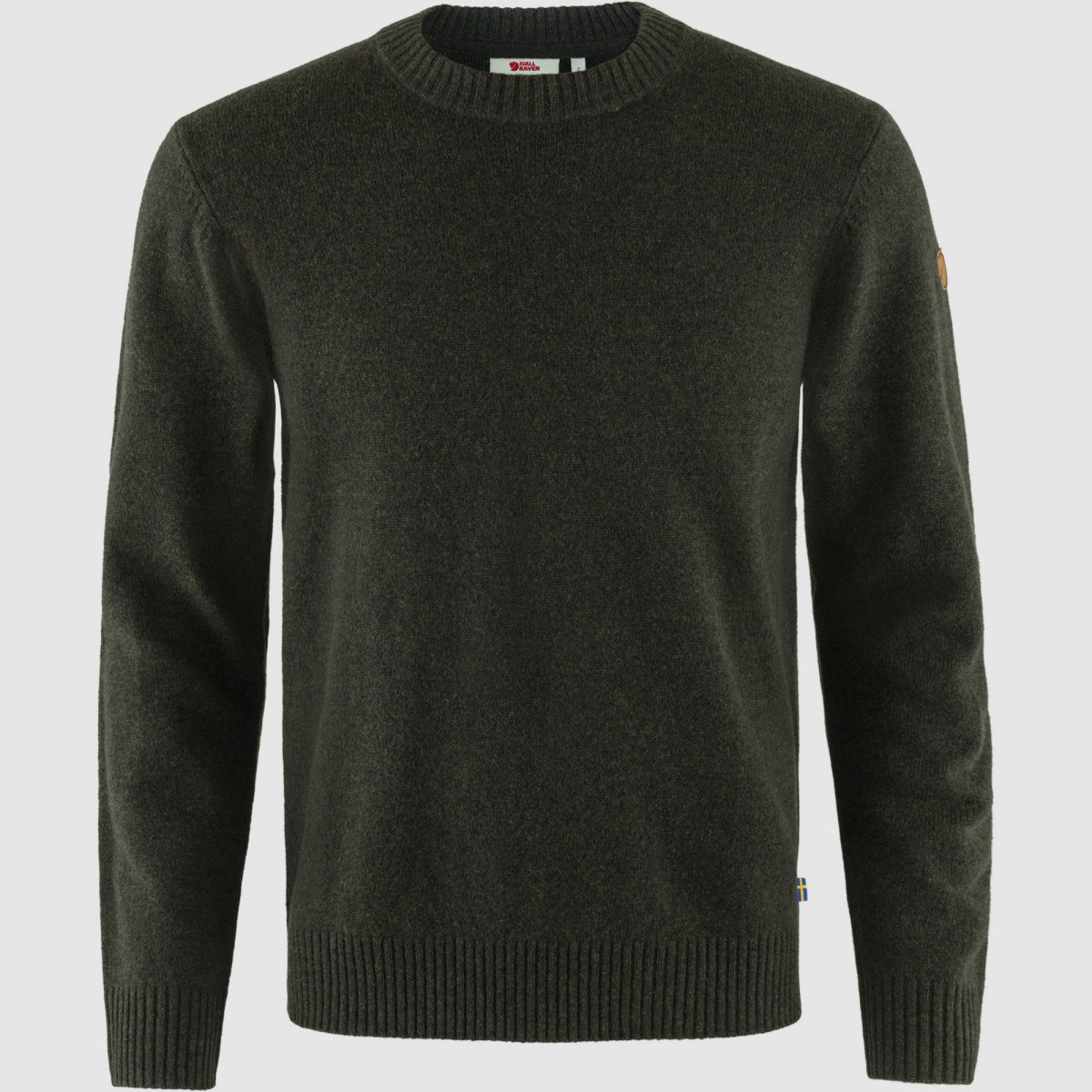 FJÄLLRÄVEN Övik Round-Neck Sweater M Dark Olive