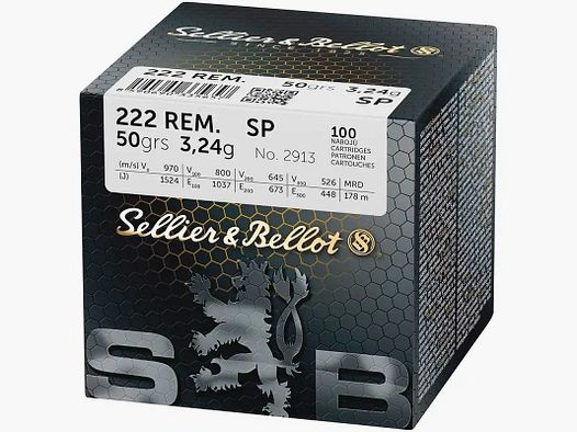 Sellier & Bellot .222 Rem., Teilmantel 50gr - 100 St.