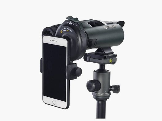 Digiscoping adapter for smartphone with Bluetooth remote control