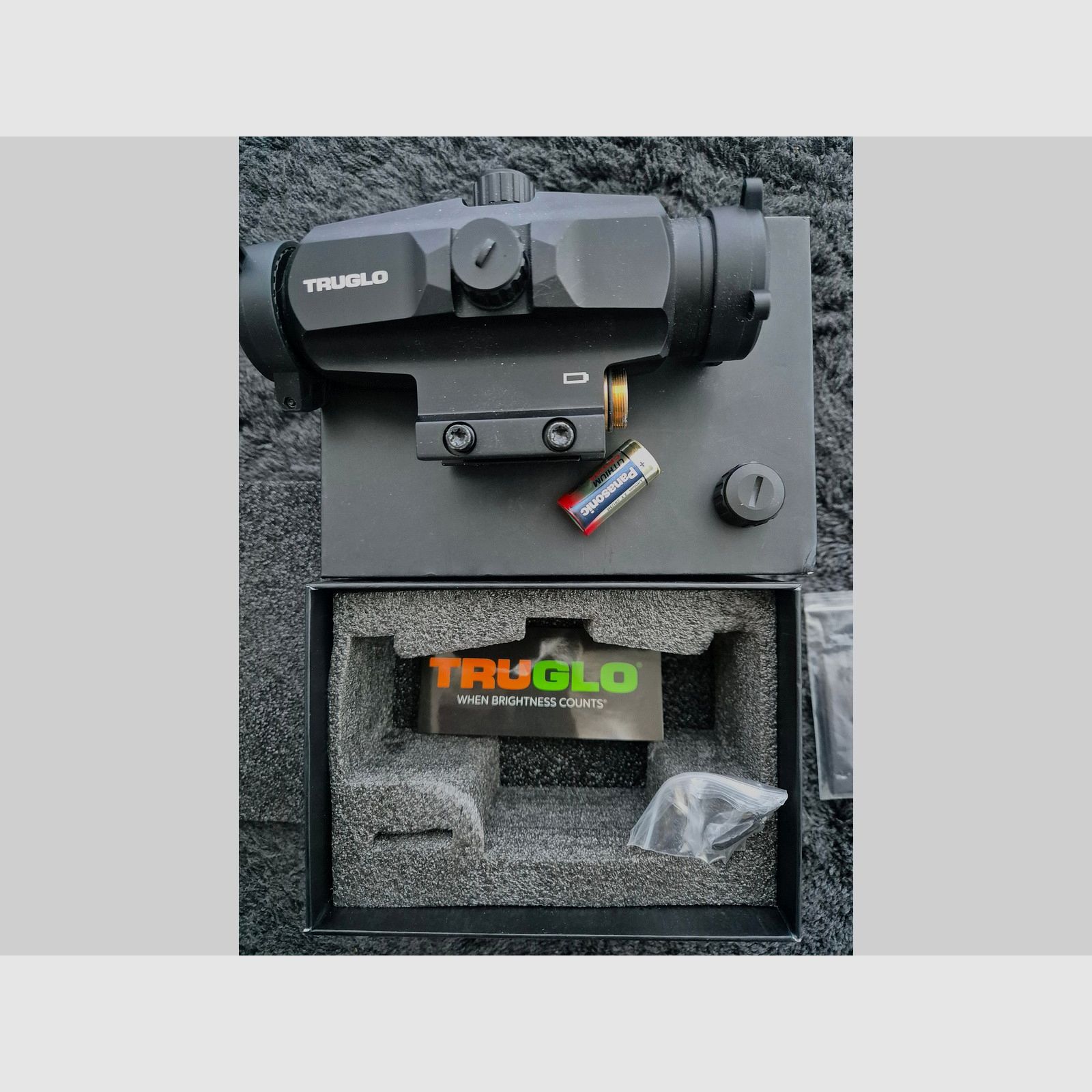 Truglo Prisma pr3 3x32mm Jagd taktisches Gewehr Fernrohr beleuchtet 6 MOA absehen Rot Punkt Visier