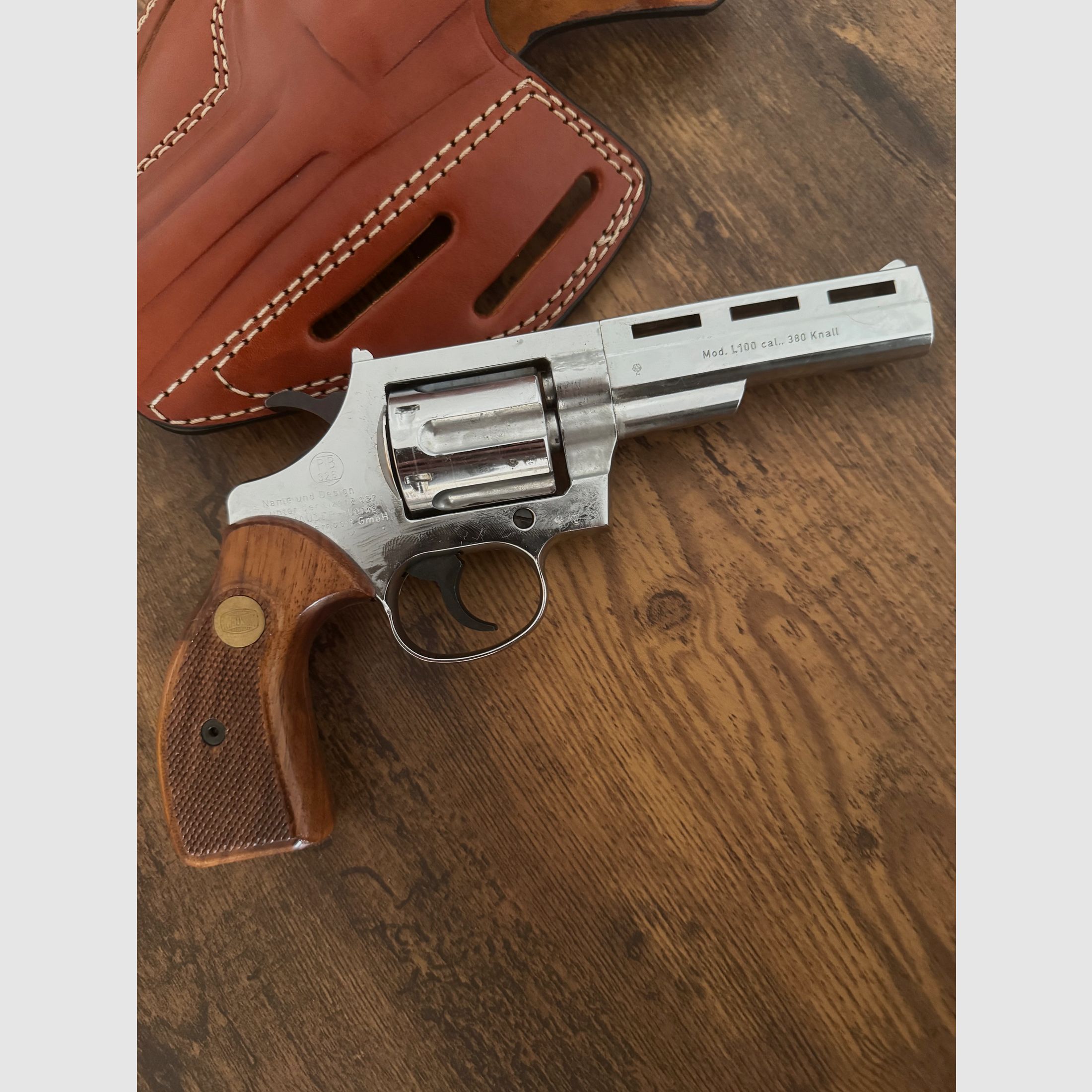 Mauser L100 9mm Chrom Rarytas! Z skórzanym dopasowanym kaburą