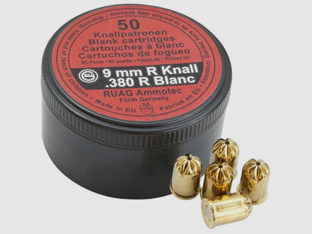 Geco Revolver Platzpatronen .380 / 9mm RK. 50 Schuss