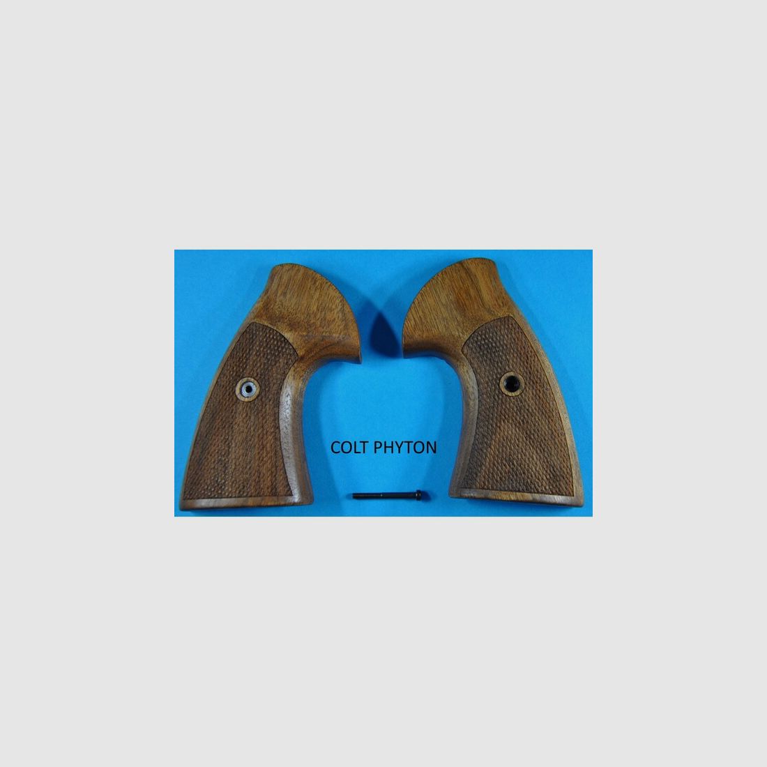 Nussbaum-Griffschalen für Colt PHYTON mit Fischhaut