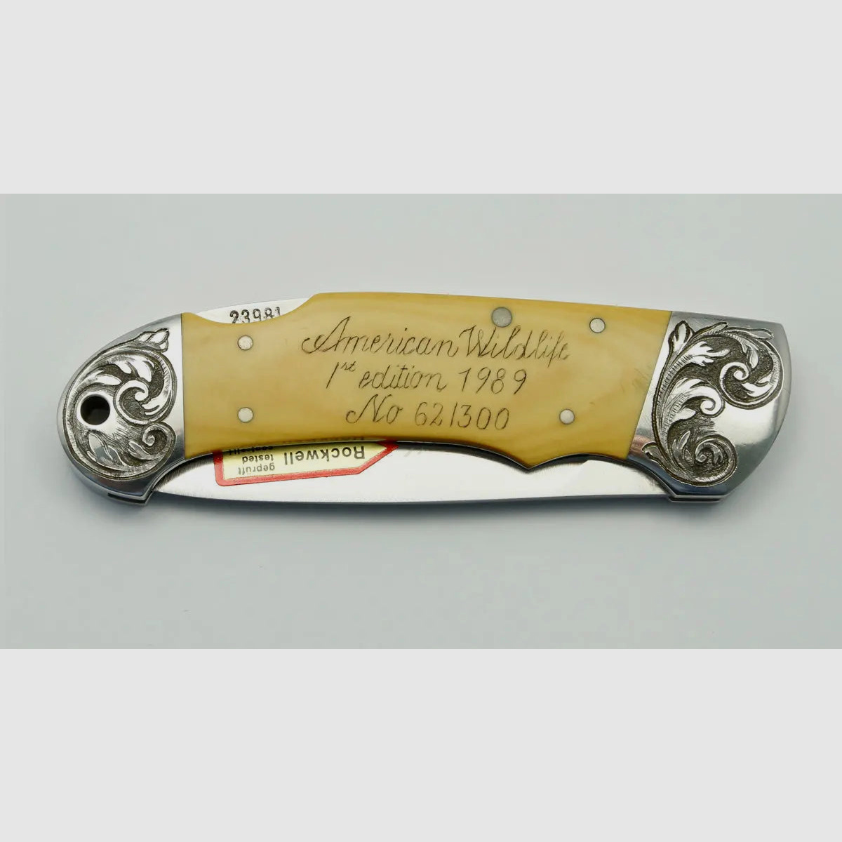 (Rarities) Custom, American Wildlife 1st edition, SN 62/300, warranty card, silver inlay, 1989