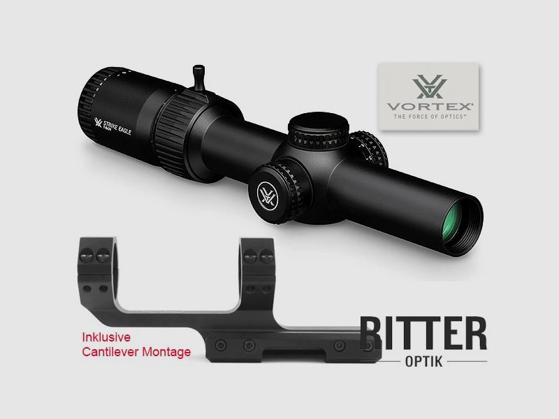 Zielfernrohr Vortex Strike Eagle 1-8x24 AR-BDC3 Leuchtabsehen - inklusive Cantilever Montage