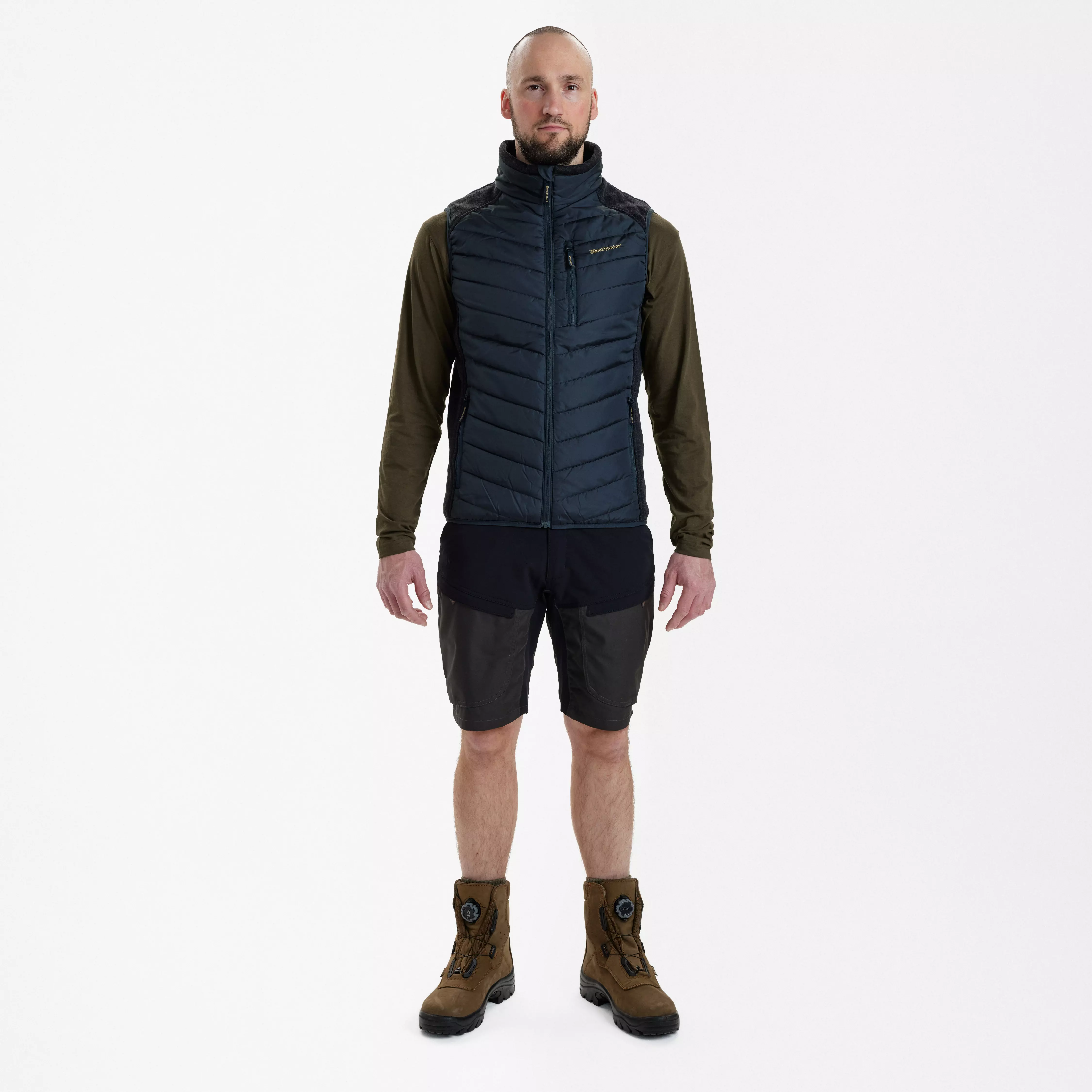Moor gilet imbottito con maglia - Dark Blue, immagine 3 di 5