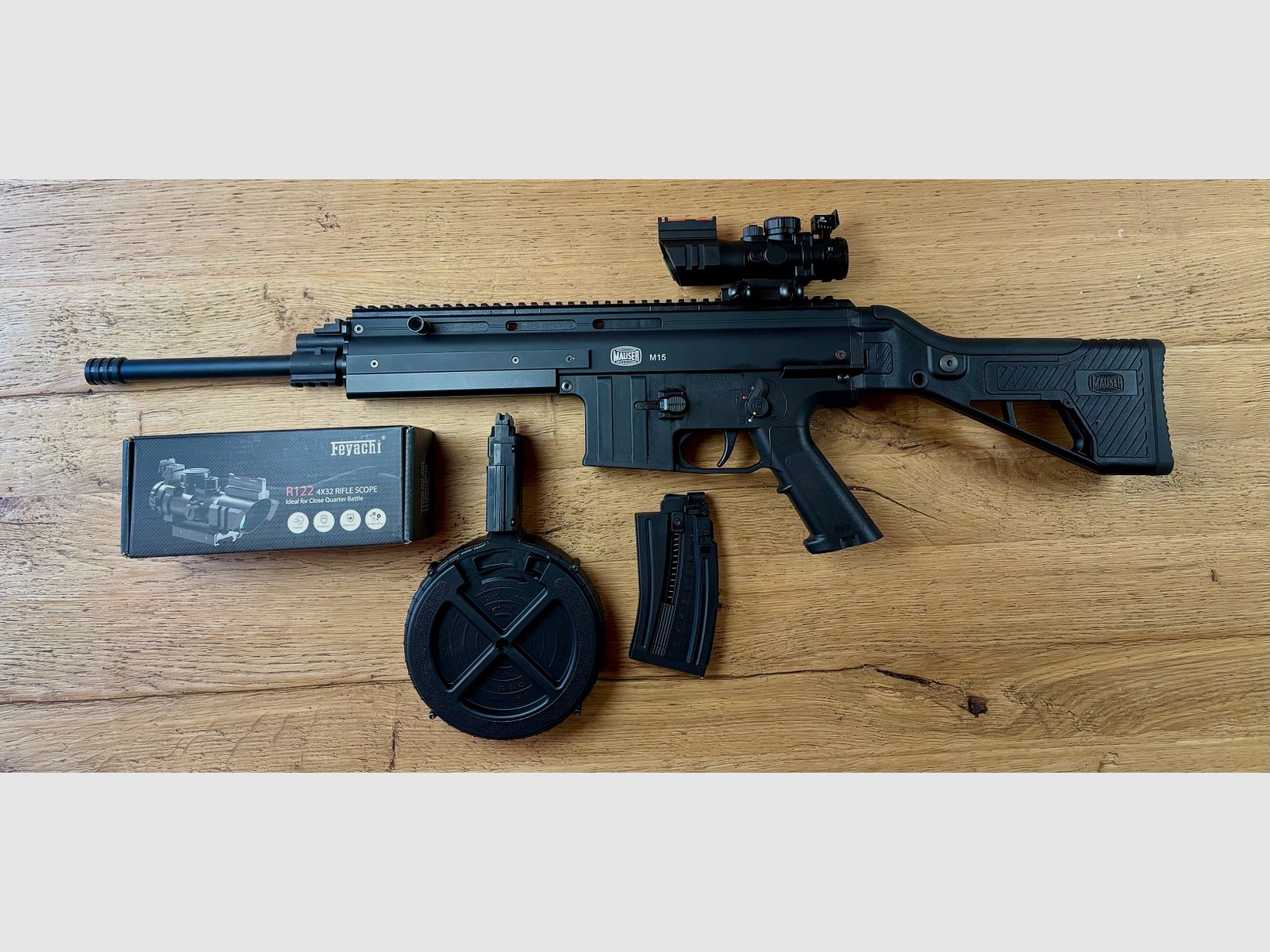 GSG Mauser M15 Cal. .22lr, incl Rifle Scope 4x32 e caricatore a tamburo - like new