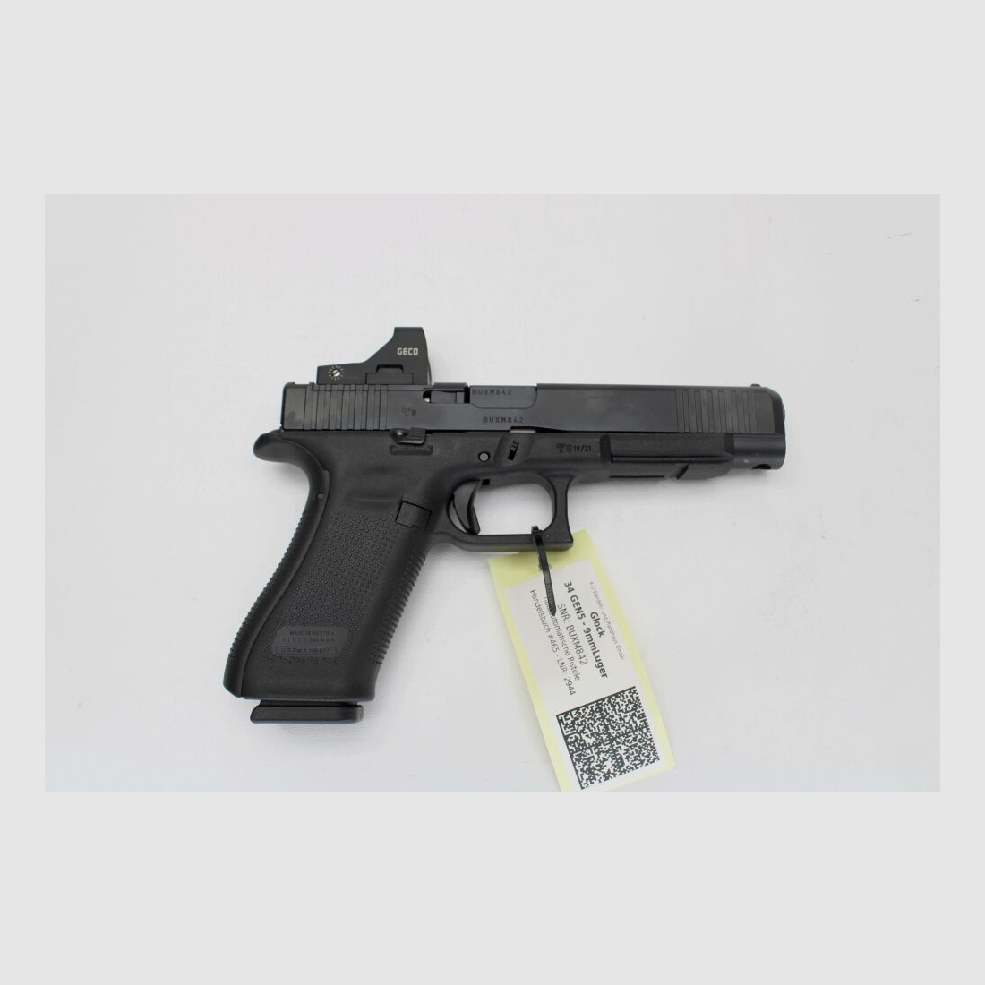 Glock 34 GEN5 MOS M.O.S. pistool met Geco richtkijker en 3 magazijnen 9mm Luger