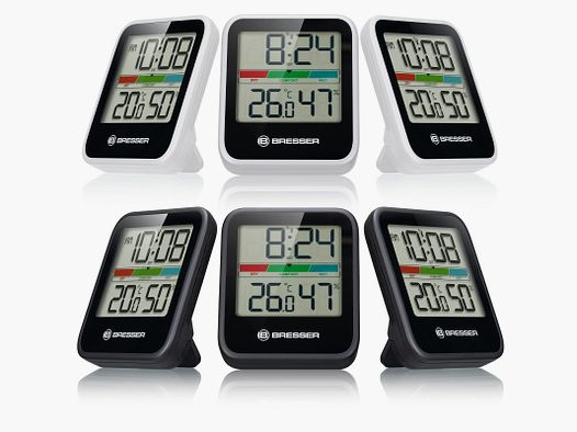 3er Set DCF Thermometer/Hygrometer BRESSER Klimamonitor