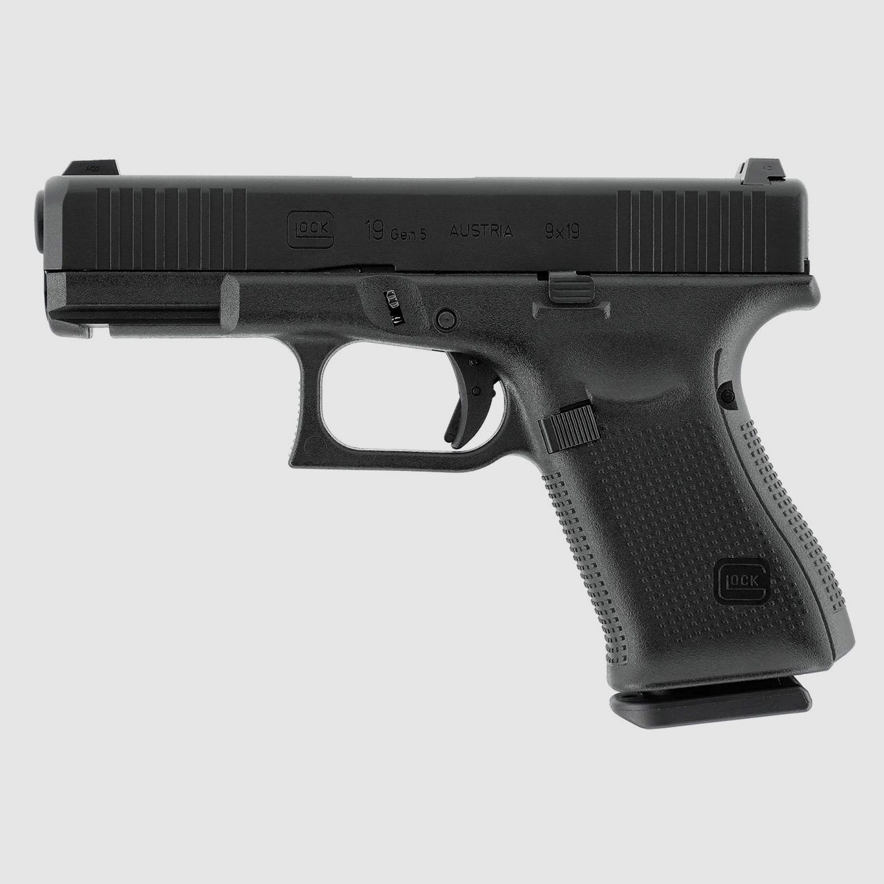 Gas Softair Pistole Glock 19 Gen5 Blow Back Metallschlitten Kaliber 6 mm BB (P18)