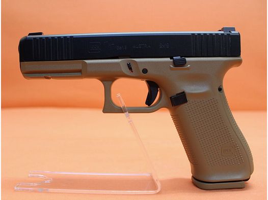 Pistolet Glock Ha. 9mmLuger Glock17 Gen5 FR COYOTE canon de 114mm / stries avant pour la France (9mmPara/9x19)