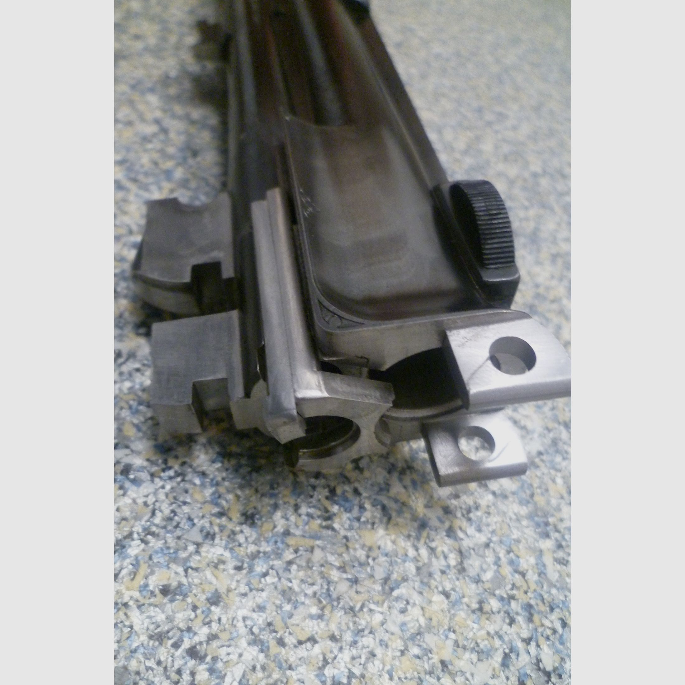 Seitenschloss - Bockdrilling Ludwig Borovnik Ferlach 16/70 & 7x65R & .22 Hornet