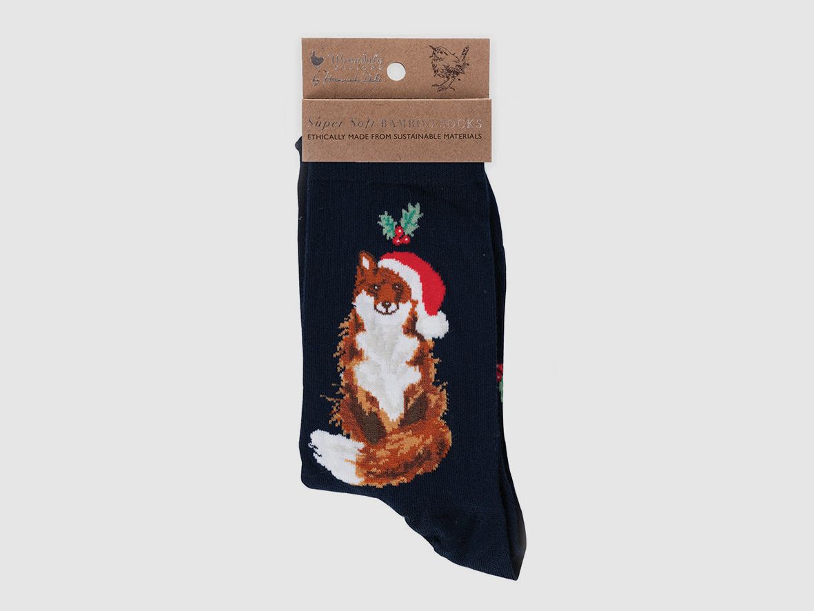 Wrendale Christmas Socks with Fox
