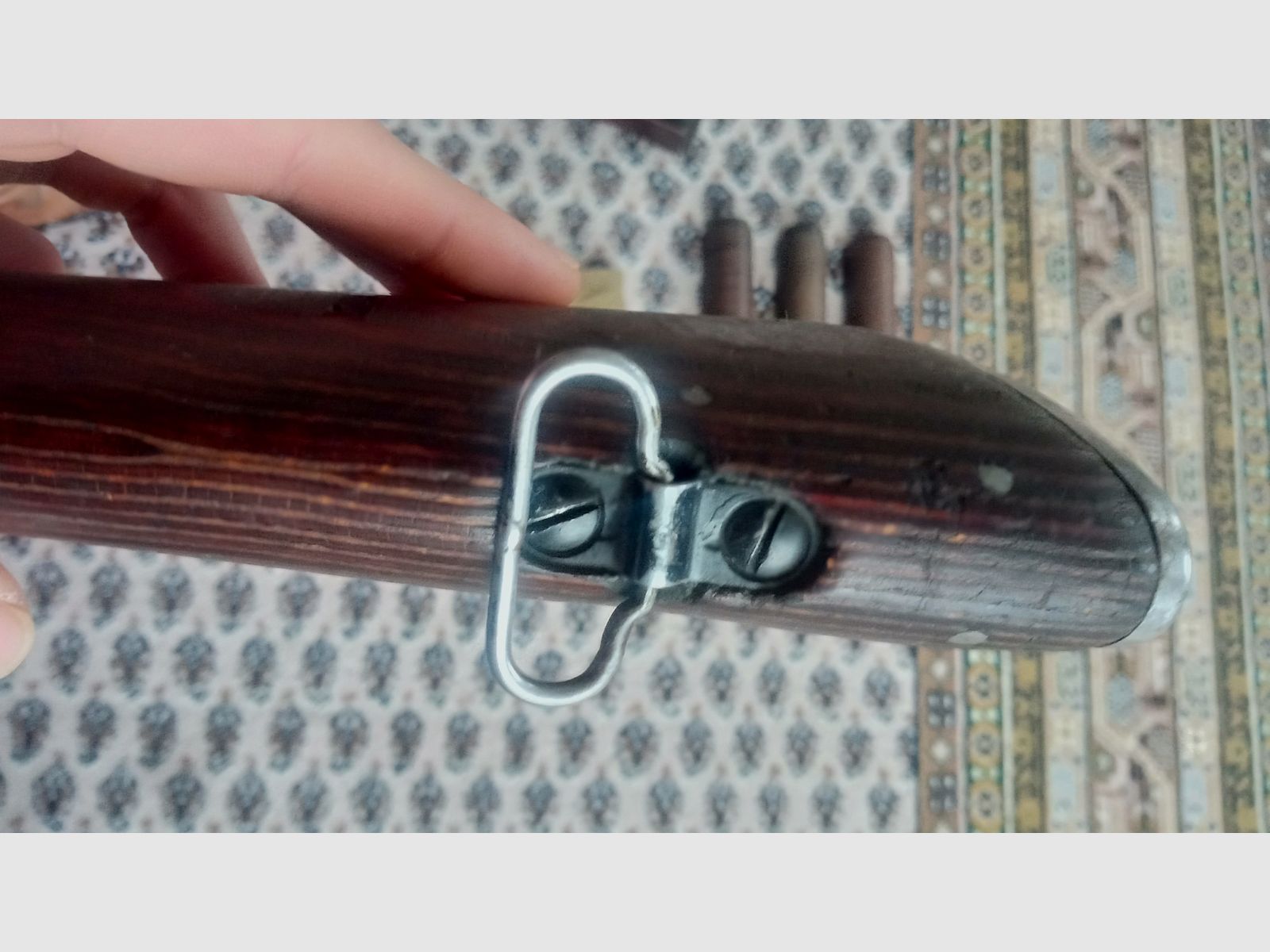 AK stock set wood laminate dark brown presumably Russian // stock and handguard // AKM & AK74 / can also be fitted into Cybergun GSG Co2 AK47