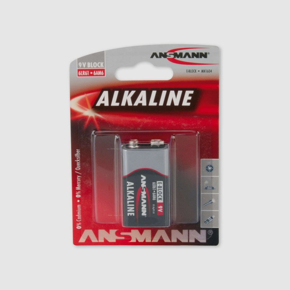 Pile alcaline 6LR61 9 volts - Ansmann