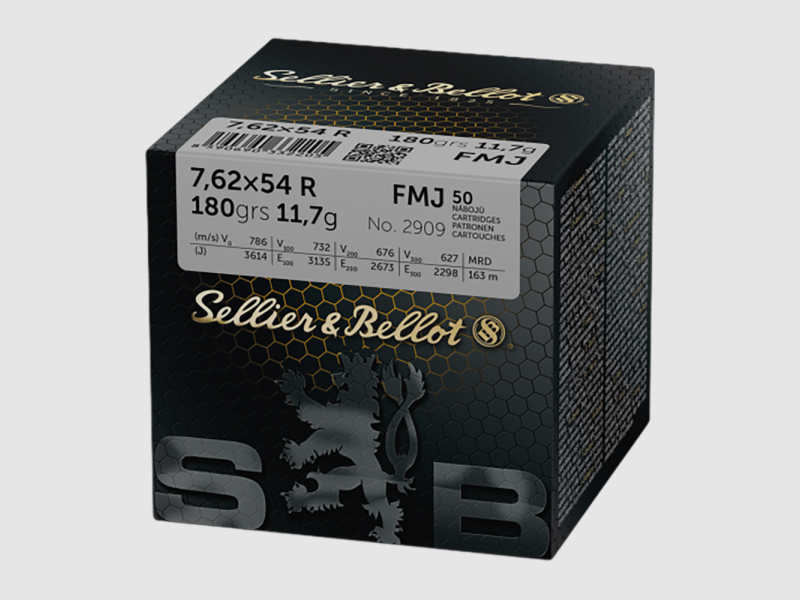 Sellier & Bellot FMJ 180gr. 7.62x54 R (50 Stuks)
