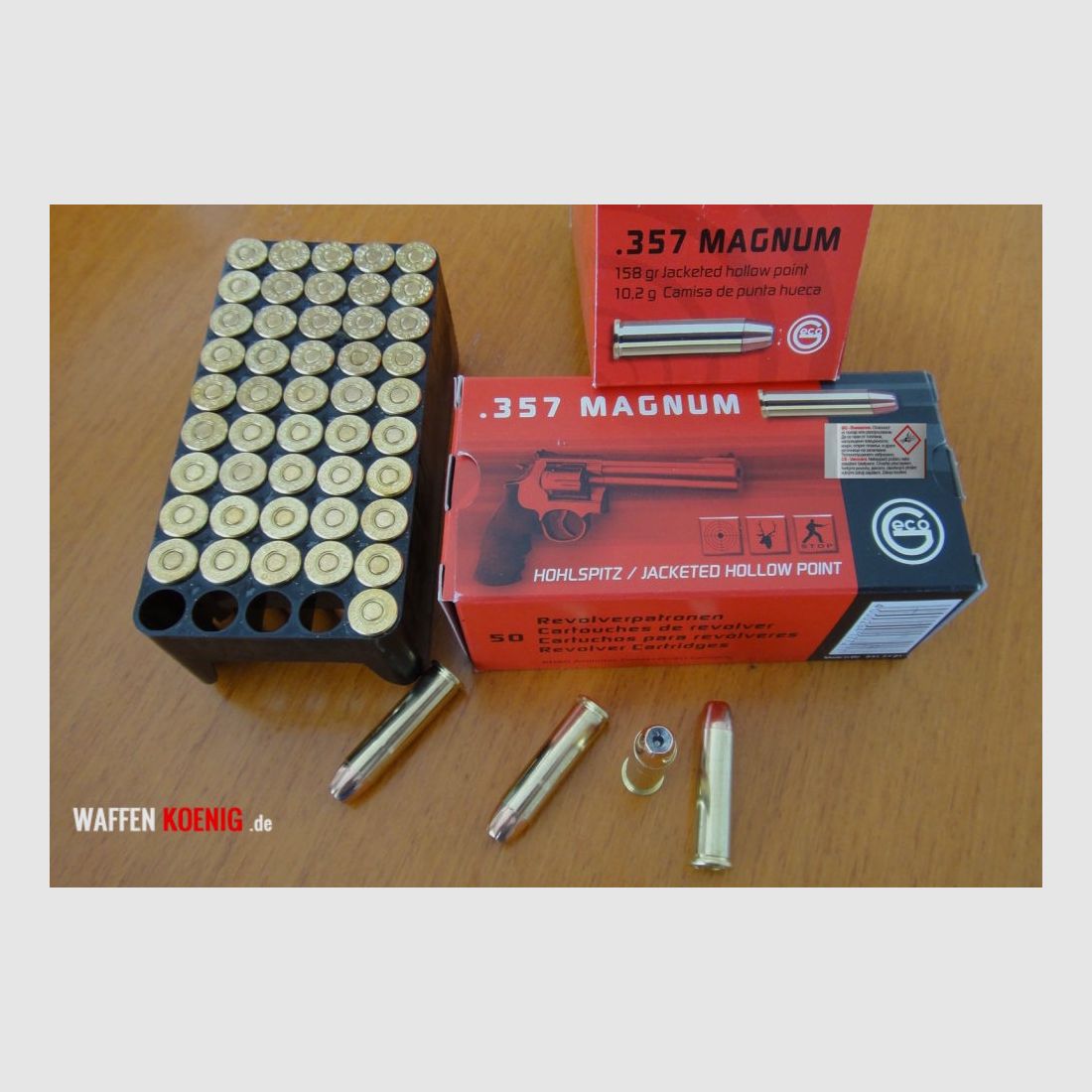 GECO 100 Stück- GECO Patronen.357 Mag.Hohlspitz