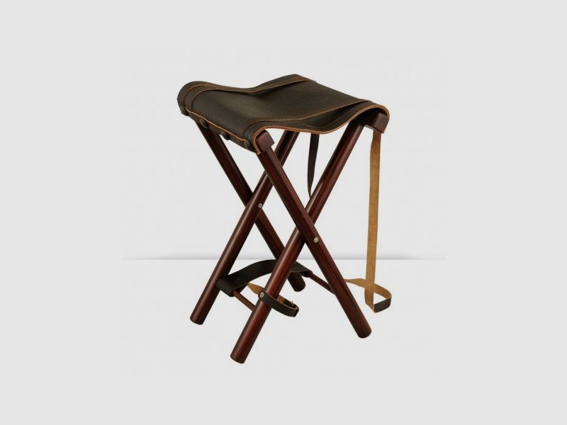 Arcea Hocker aus Holz und Leder, Bild 1 von 2