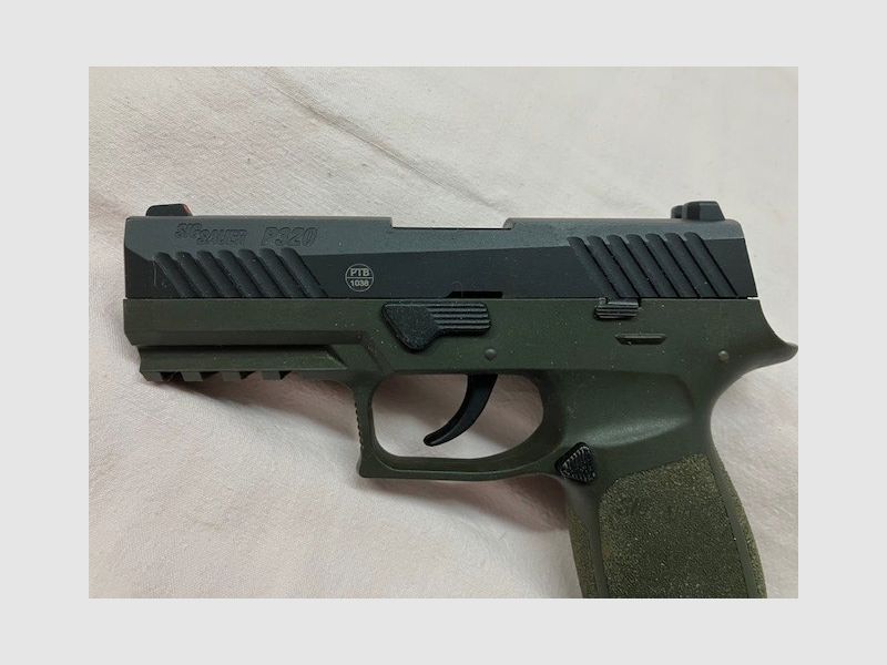SIG SAUER P320 OD-GREEN, cal. 9mm P.A.K. PTB Nr. 1038