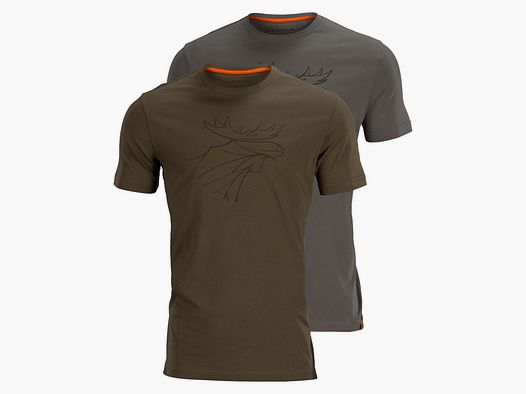 Härkila Herren Graphic T-Shirt 2er-Pack Willow green/Grey