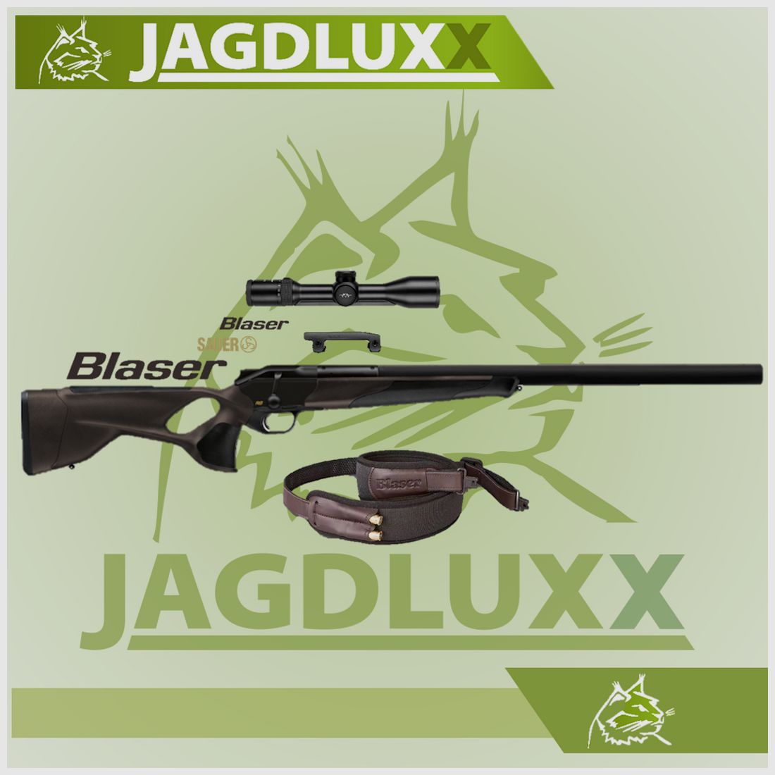 Blaser R8 Ultimate Silence im Komplettset mit Blaser B2 2-12x50 und Gewehrriemen