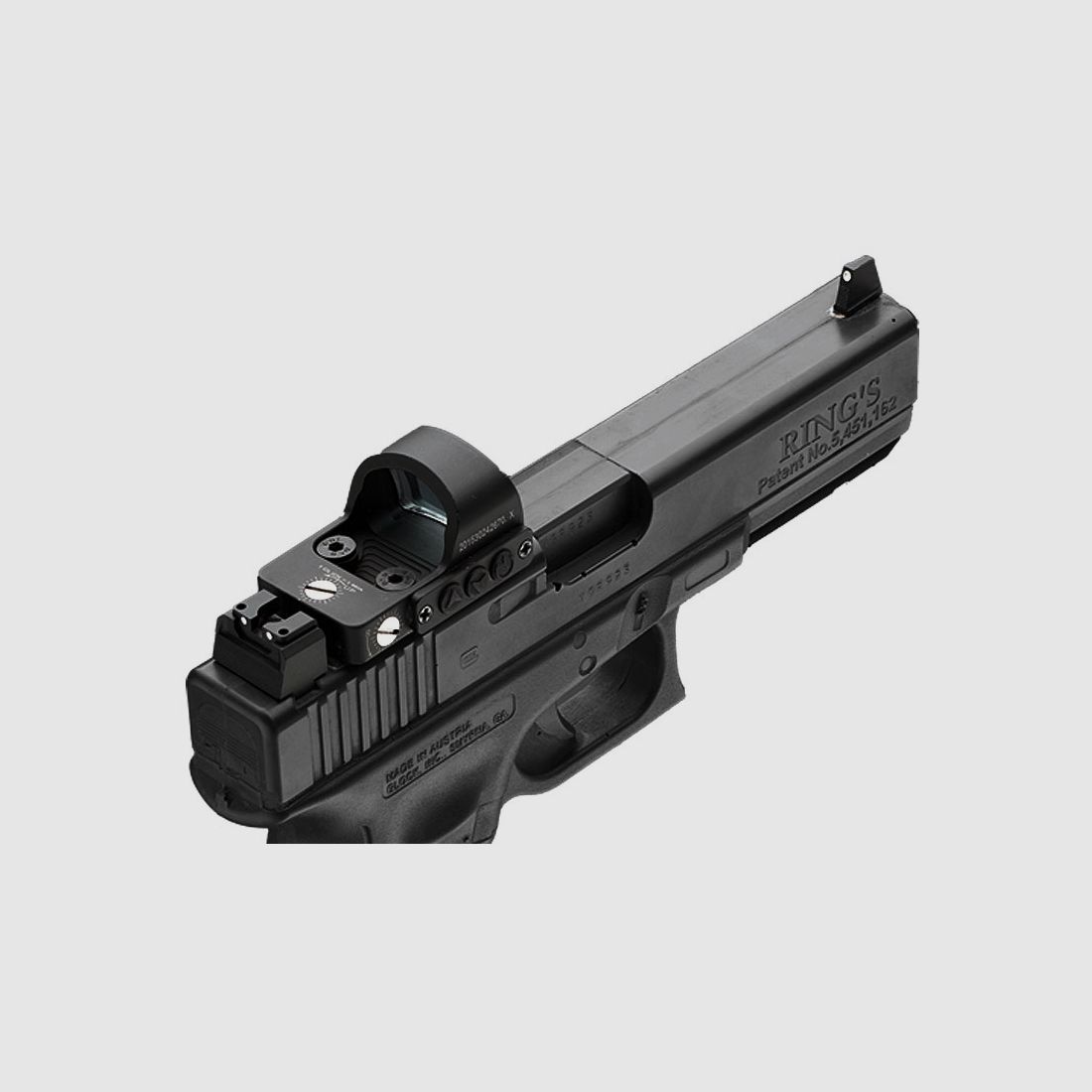 LPA Sights Red-Dot kompatibles Visier RDS Kontrast für WALTHER PDP Schwarz mit rotem Fiber-Korn