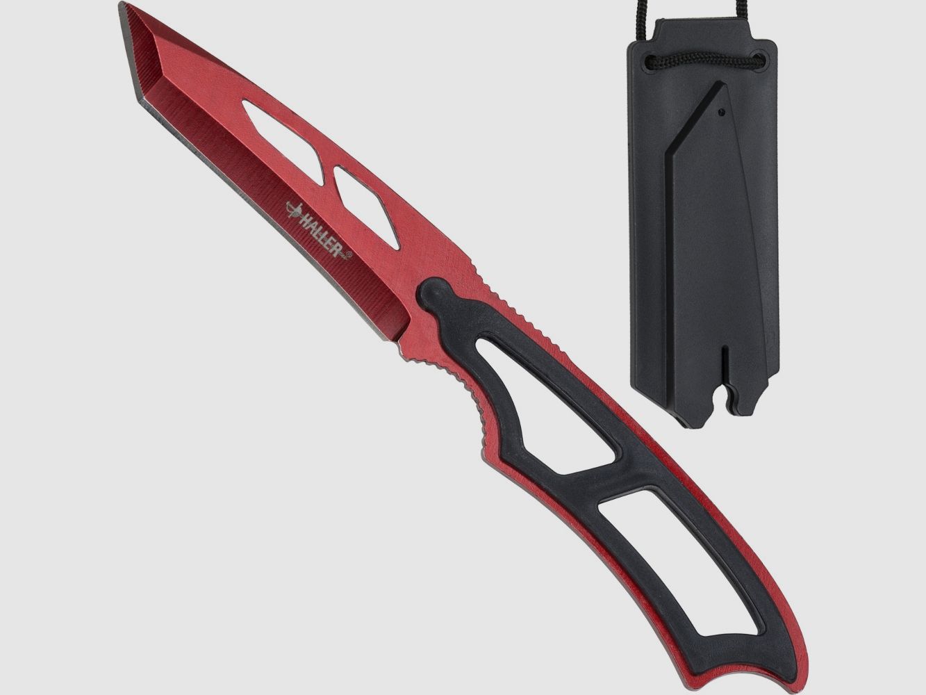 Neck Knife red anodized blade §42a compliant legal carry