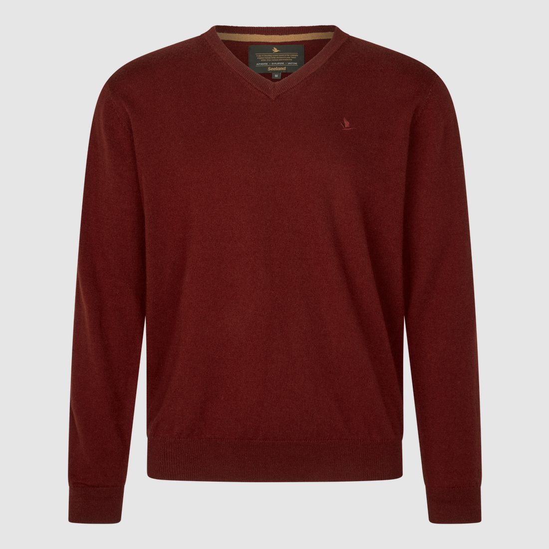 Seeland Kiefern V-Ausschnitt Pullover Herr Merlot 3XL