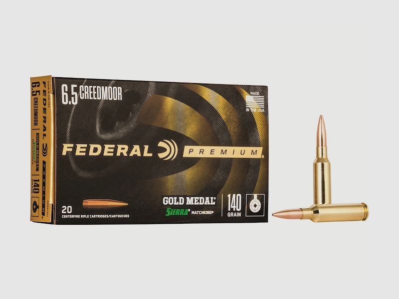 Federal Premium Gold Medal Sierra MatchKing 6,5mm Creedmoor 140GR BTHP 20 Patronen