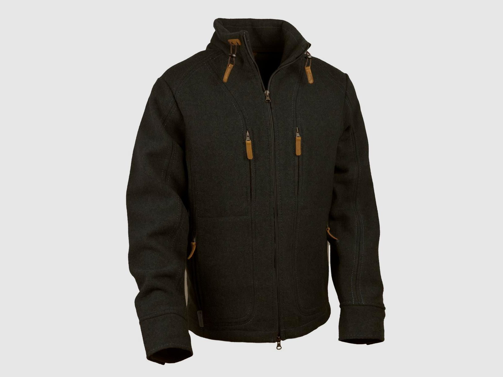 Soft wool jacket "Kragenhuber", black