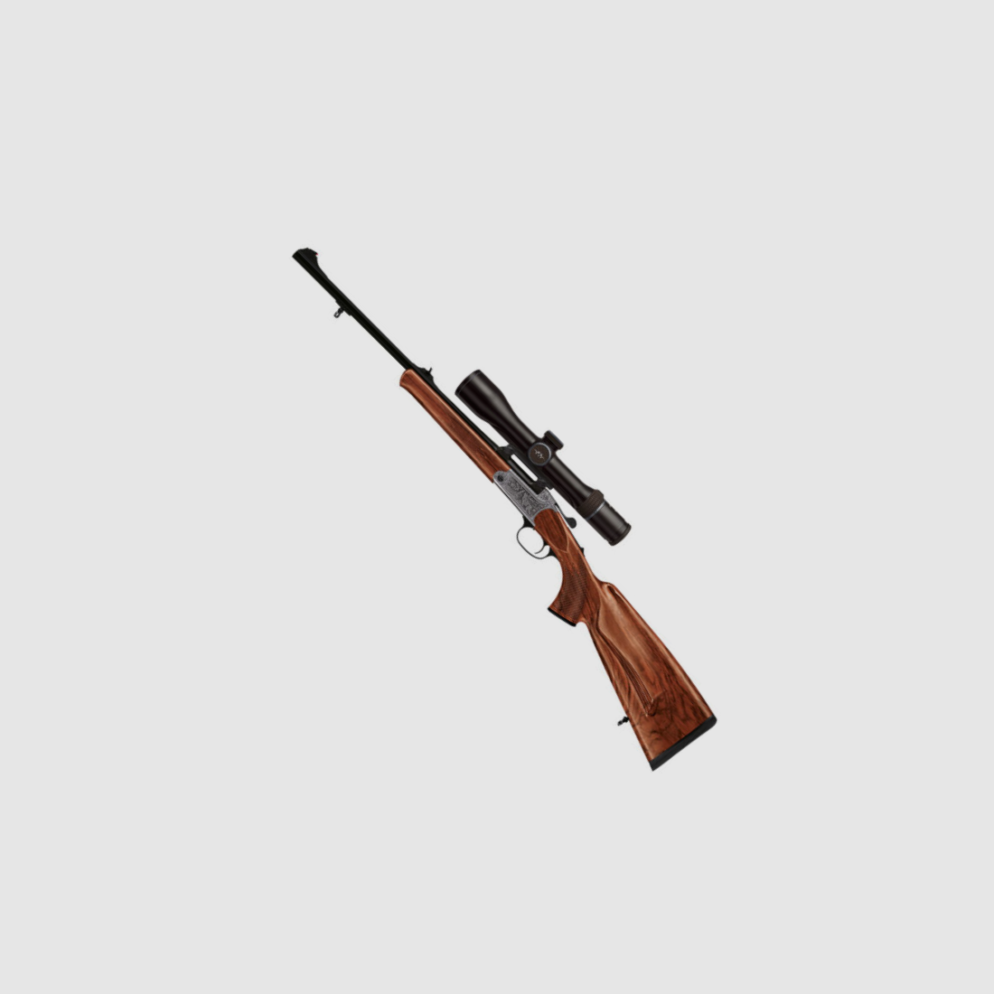 Blaser K95 LUXUS la calciatura in legno fine di classe 4 e una vasta scelta di motivi animali, ornamentali o arabeschi ne fanno un nobile compagno di caccia.