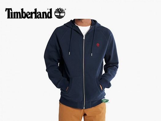 TIMBERLAND Sweat Exeter River avec zip et capuche bleu