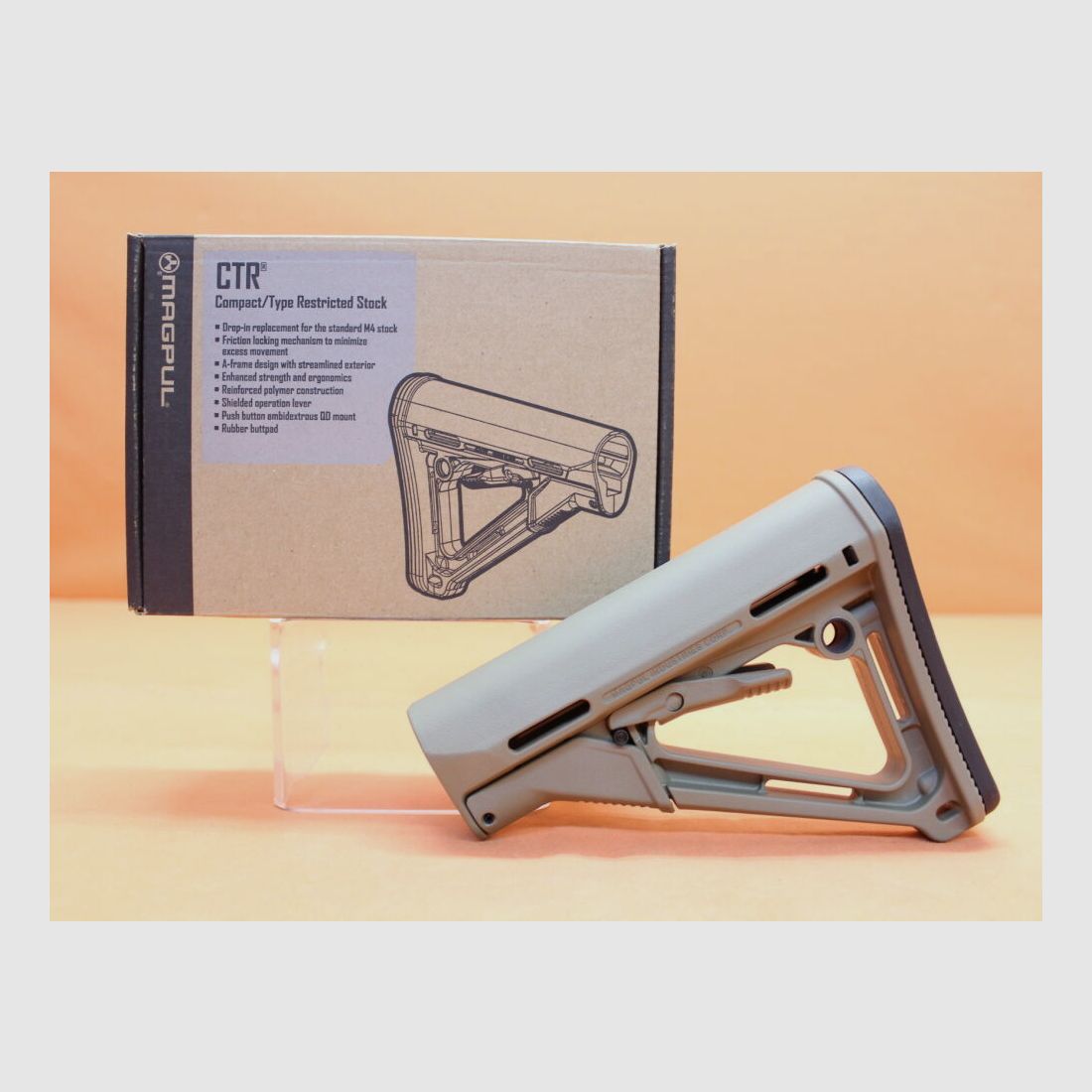 Magpul AR-15: Buttstock Magpul CTR (MAG310-FDE) MILSPEC Carbine Stock Polymer Flat Dark Earth/ Schubschaft