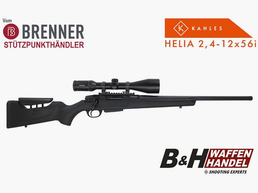 Brenner Komplettpaket: BR20 Polymerschaft mit Kahles Helia 2.4-12x56i fertig montiert Jagdbüchse Repetierer