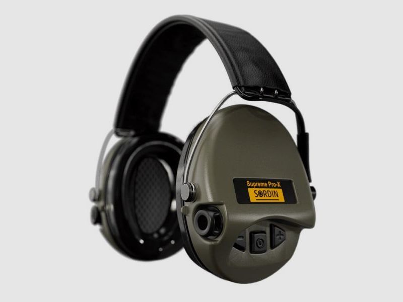 SORDIN Gehörschutz Supreme Pro X - grün/Leder 25dB - aktiv und flach