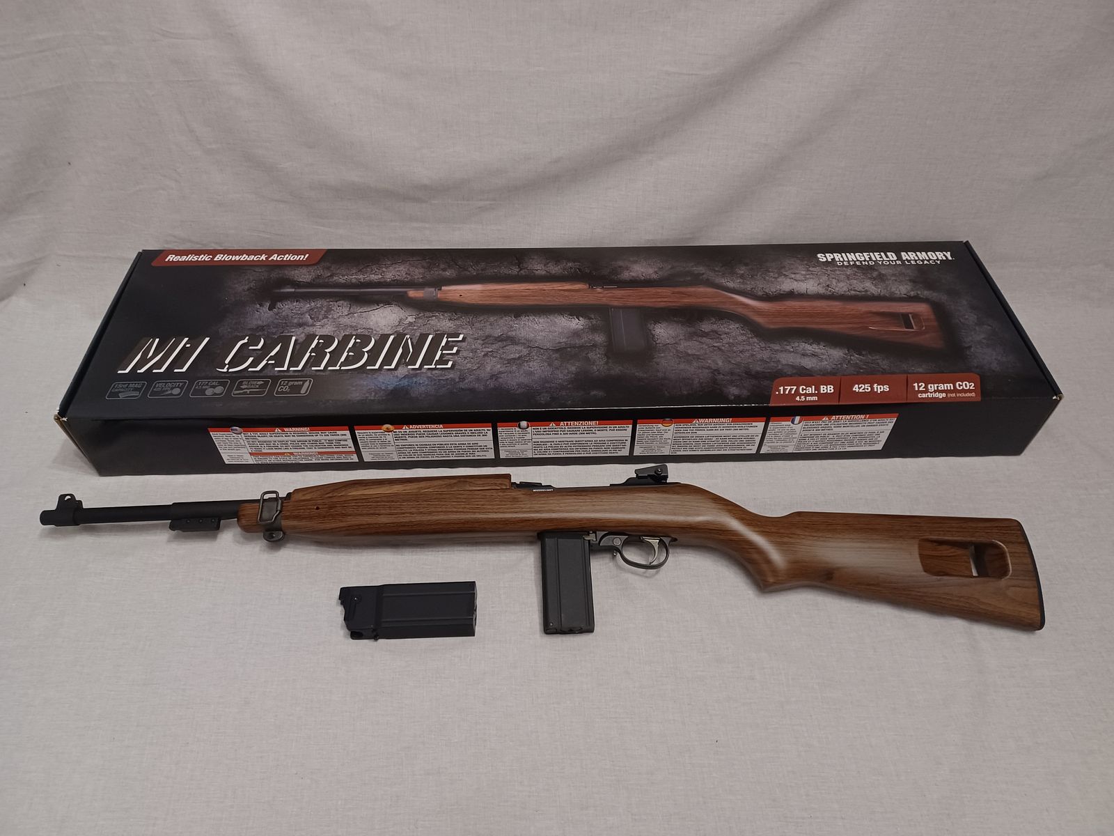 Springfield M1 Carabine / Holzoptik / 4,5 mm BB / Blowback / CO2 / Gewehr / Karabiner / OVP (142)