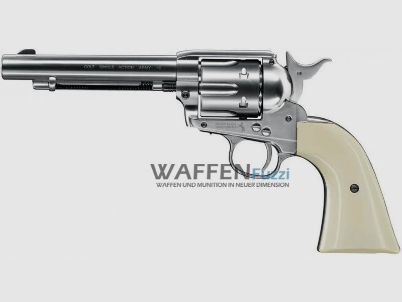 Colt Single Action Army SAA CO2 Revolver Nickel Finish Caliber 4.5 mm Diabolo