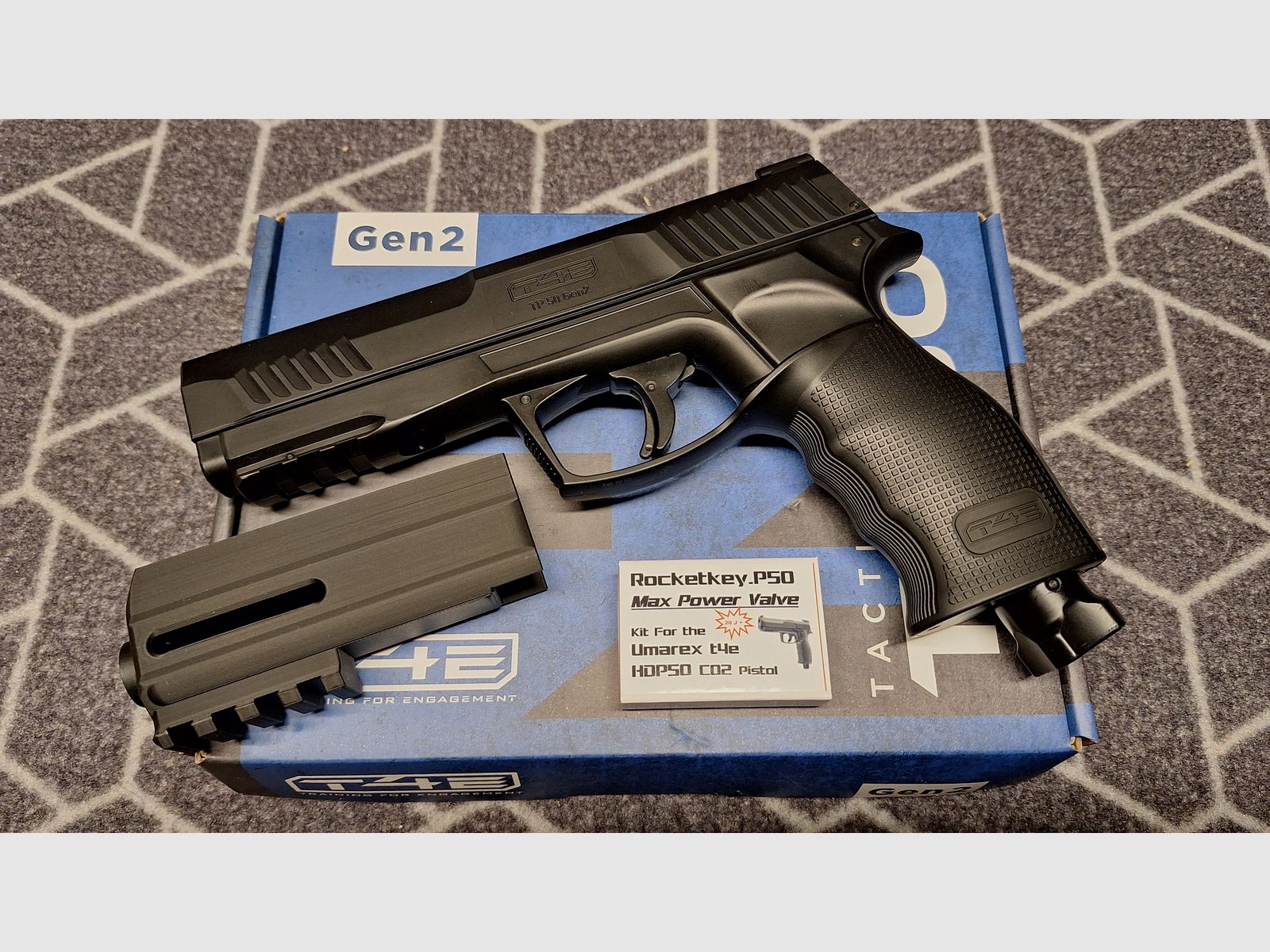 T4E HDP50/TP 50 Gen2 RAM Co2-Pistole cal .50 + Zubehör-Neu!