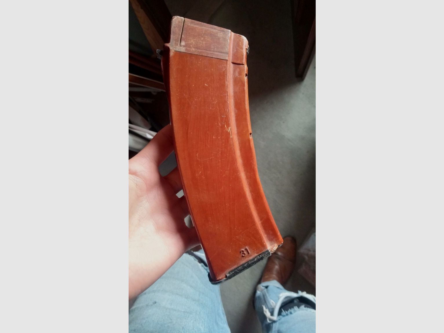 ost-deutsches MPi-74 / AK74 Deko Magazin aus AG4 Glasfaser Bakelit (unbrauchbar/deaktiviert)   // DDR NVA / Yunker