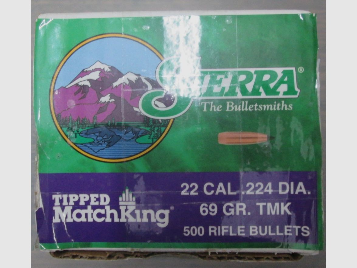 Sierra SIERRA Matchking 22CAL .224 DIA 69 Grain TMK 1300 pcs. 1 lot, image 2 of 2