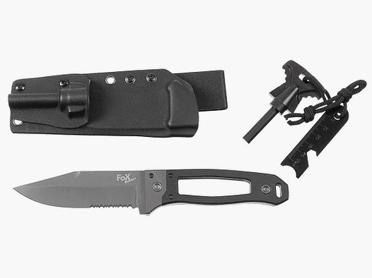 Messer, "Scorpion", G10-Griff, schwarz, Kydex-Scheide