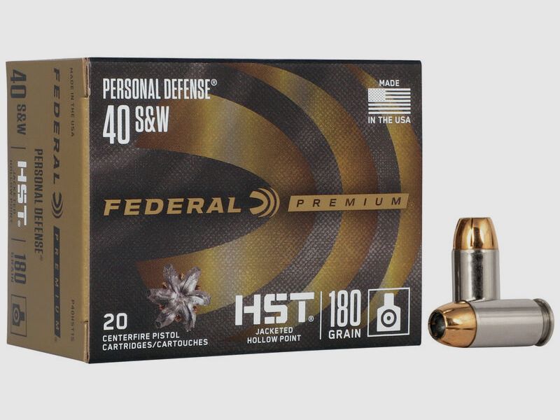 Federal Premium Personal Defense HST Forces de l'Ordre .40 S&W 180GR JHP 50 cartouches