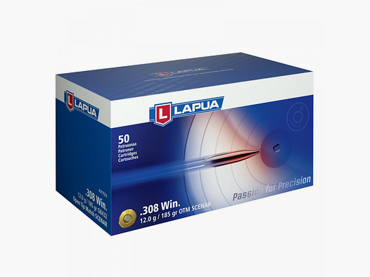 Lapua .308 Win. 185GR Scenar 50 cartridges