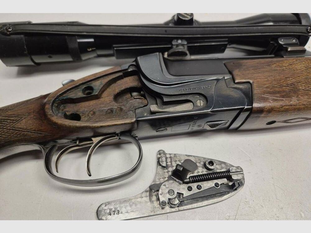 BBF side lock combination rifle Brünner BRNO SUPER, 7x65R & 12/70, ZFR S&B 12/70;7x65R